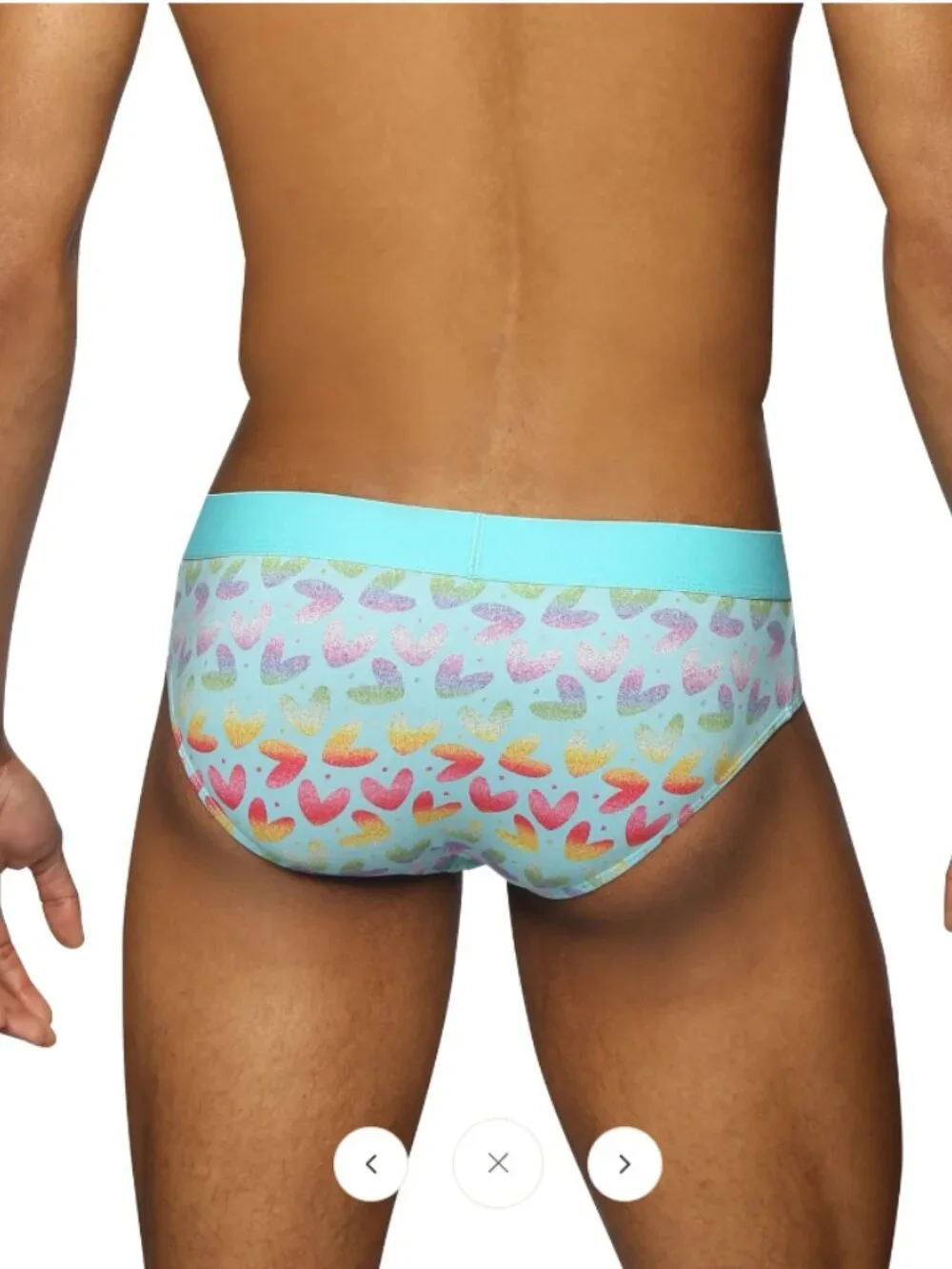 Parke & Ronen - Print Low Rise Brief - Heartbreaker Turquoise (M)